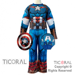 DISFRAZ CAPITAN AMERICA CON MUSCULO TALLE 0 x 1